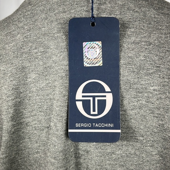 NWT Sergio Tacchini Ercos Sweater in Dark Gray Melange/White. - Picture 10 of 11